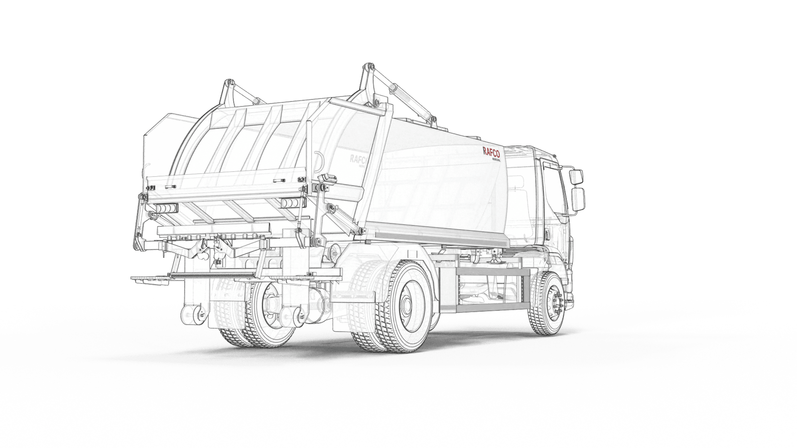 Compactador de basura de carga trasera RAFCO Monoblock